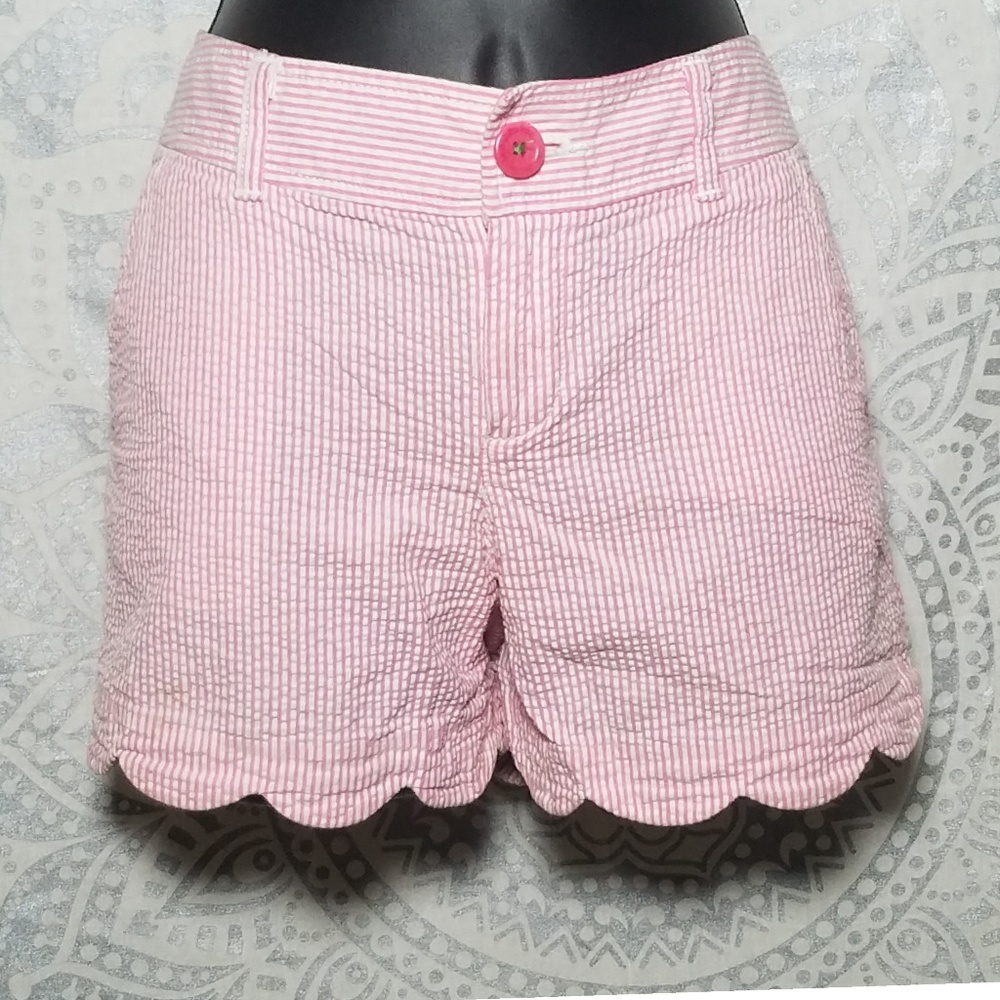 Lily Pultizer Pink Striped Scalloped Shorts 12